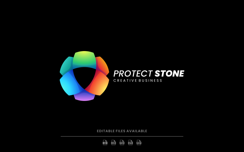 Protect Stone Gradient Logo Logo Template