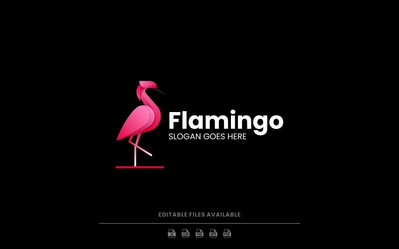 Flamingo Color Gradient Logo Logo Template