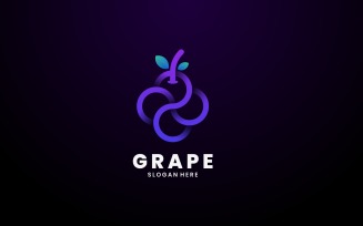 Grape Line Art Gradient Logo