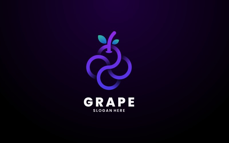 Grape Line Art Gradient Logo Logo Template