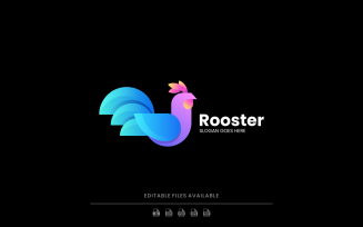 Rooster Color Gradient Logo Style
