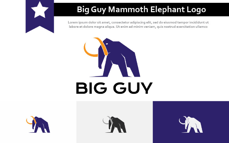 Big Guy Mammoth Elephant Ice Age Ancient Animal Logo Logo Template
