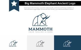 Big Mammoth Elephant Ice Age Ancient Animal Line Logo