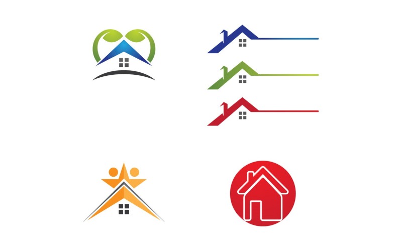 Home and House Symbol Logo Vector V28 Logo Template