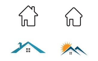 Home and House Symbol Logo Vector V30