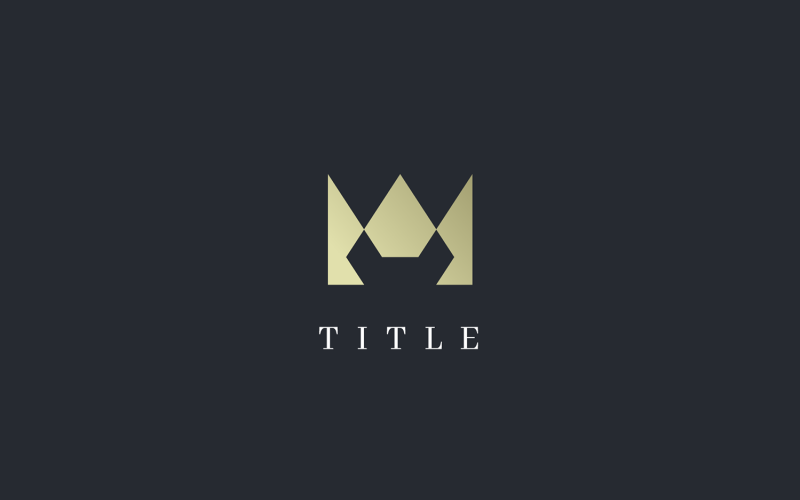 Luxury Delicate Crown M Spark Gold Logo Logo Template