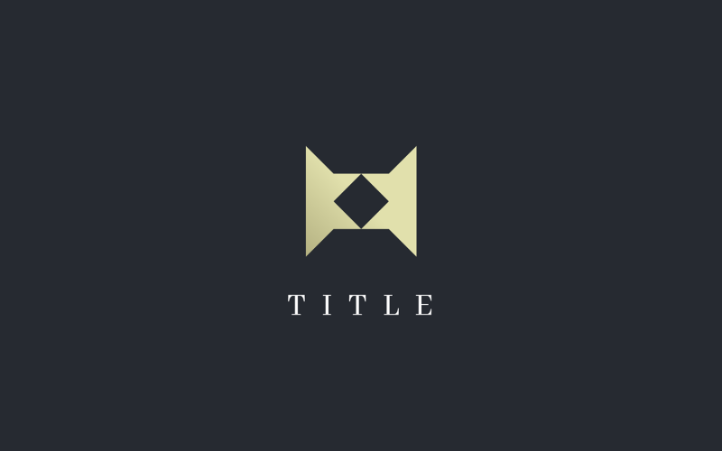 Luxury Delicate H Monogram Gold Logo Logo Template