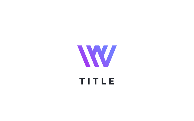 Spacious Geometrical W Purple Monogam Logo Logo Template