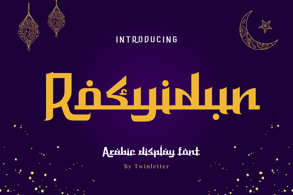 Rosyidun is an authentic and geometric Arabic display font