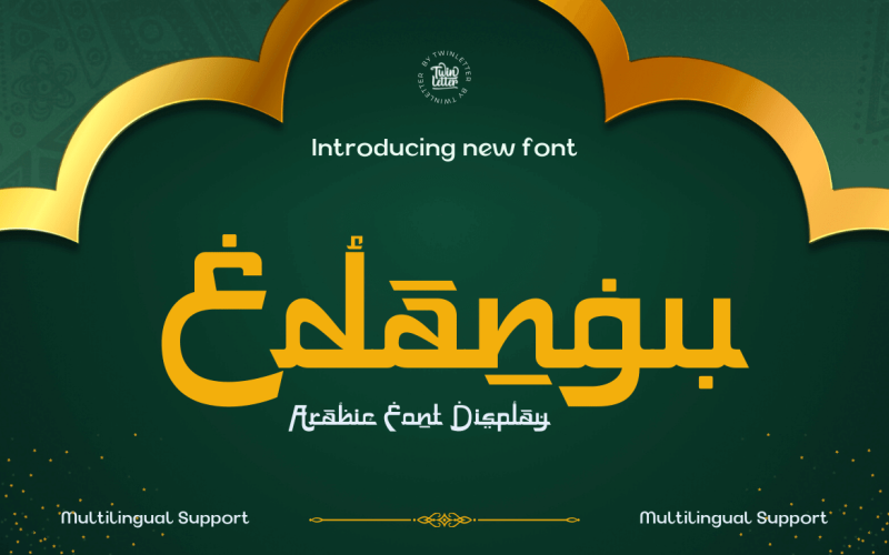 Edangu Arabic display font is a new typeface inspired by the oriental used in Arabic calligraphy Font
