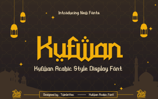 Kufwan Arabic style display font can be used to give your designs a genuine Arabic touch