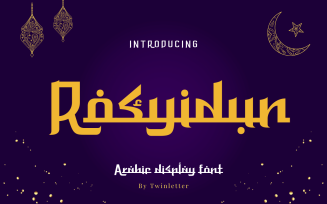 Rosyidun is an authentic and geometric Arabic display font