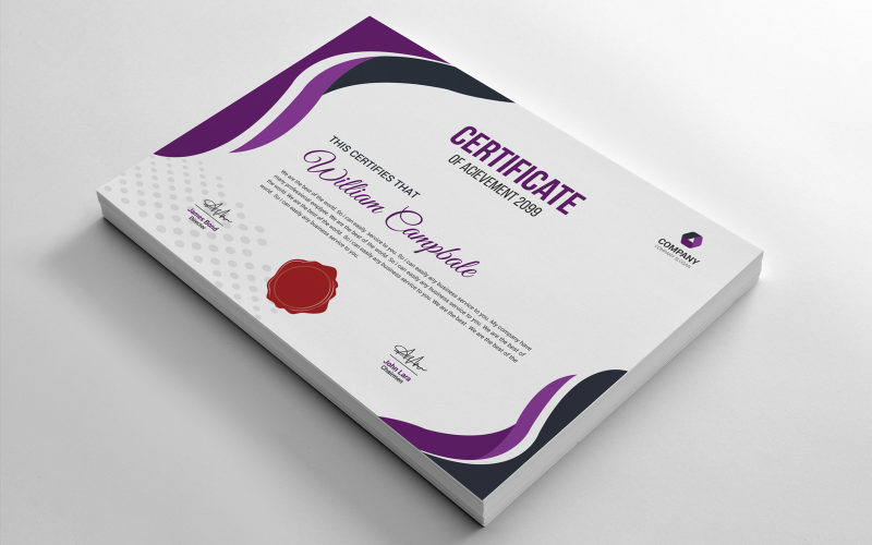 Achievement Certificate_Vol_001 Certificate Template