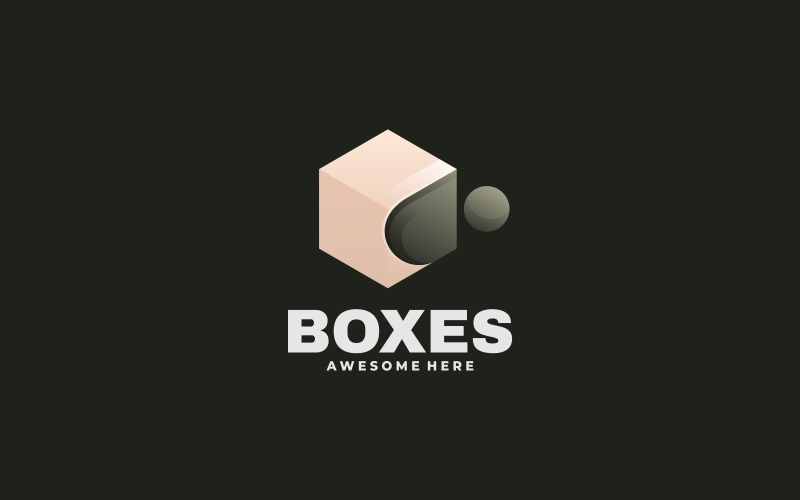 Boxes Gradient Logo Style Logo Template