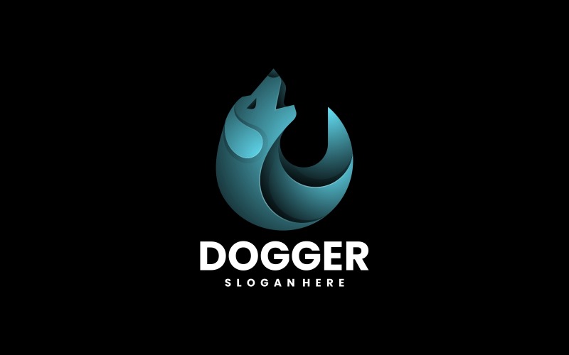 Circle Dog Gradient Logo Design Logo Template