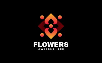 Flowers Gradient Logo Design