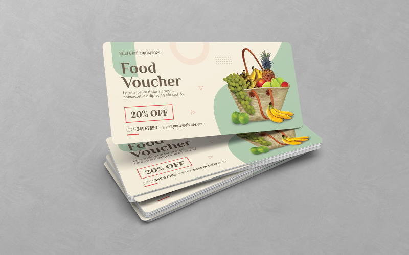 Food Gift Voucher Design PSD Templates Corporate Identity