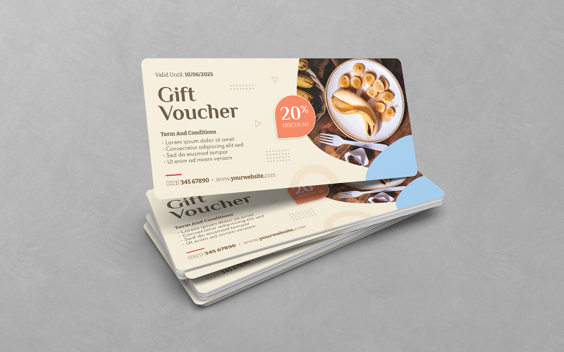 Food Gift Voucher Discount PSD Templates Corporate Identity