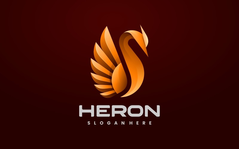 Heron Color Gradient Logo Logo Template