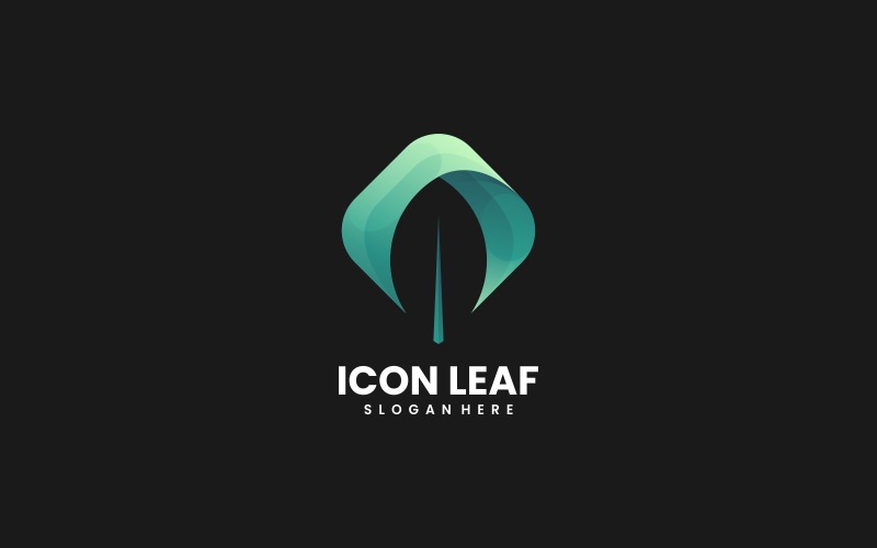 Icon Leaf Gradient Logo Style Logo Template