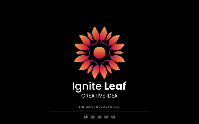 Ignite Leaf Gradient Logo Logo Template