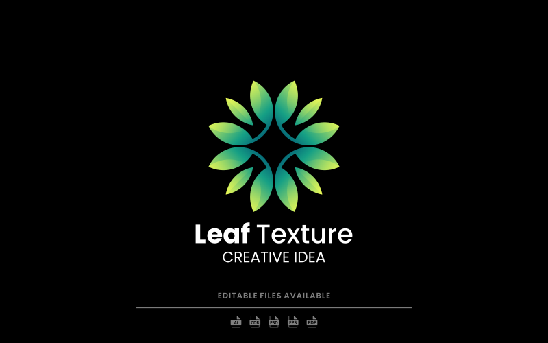 Leaf Texture Gradient Logo Style Logo Template