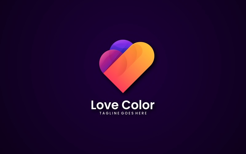 Love Color Gradient Colorful Logo Logo Template