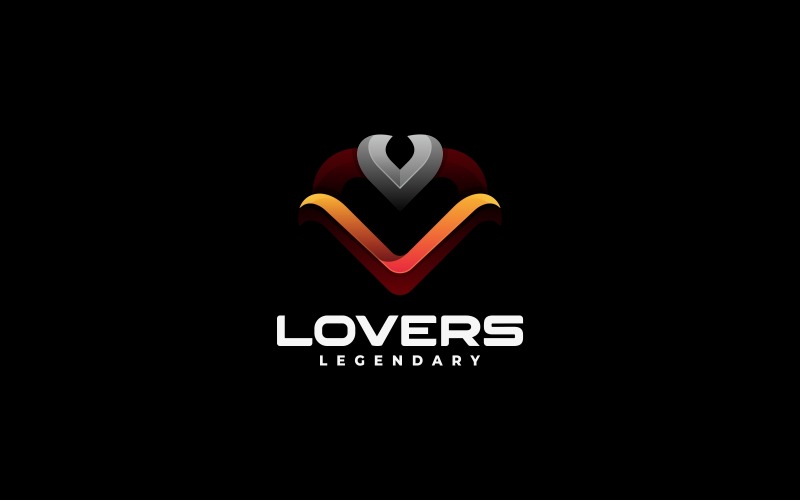 Lovers Gradient Logo Style Logo Template