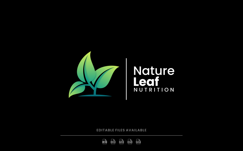 Nature Leaf Gradient Logo Design Logo Template