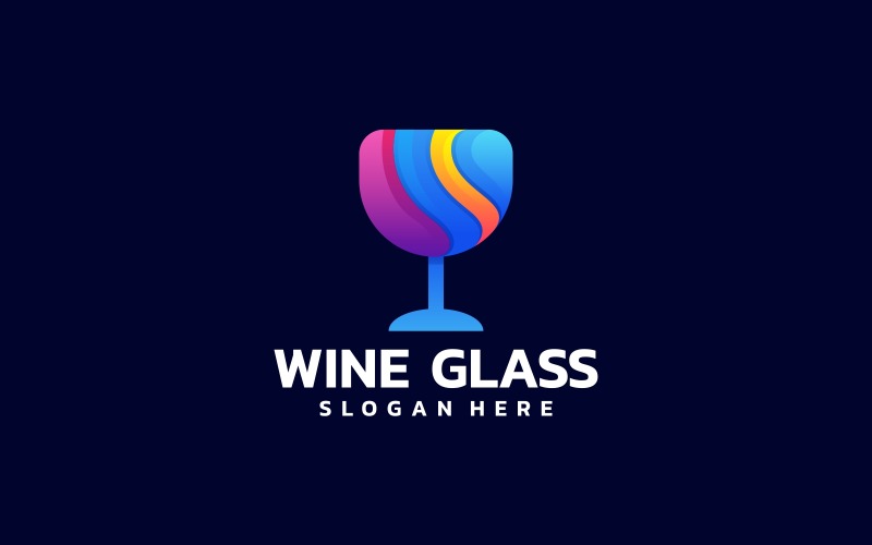 Wine Glass Gradient Colorful Logo Logo Template