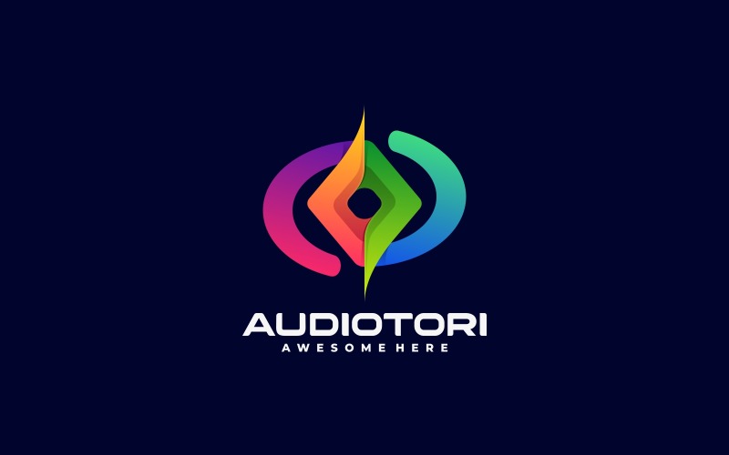 Auditory Gradient Colorful Logo Logo Template