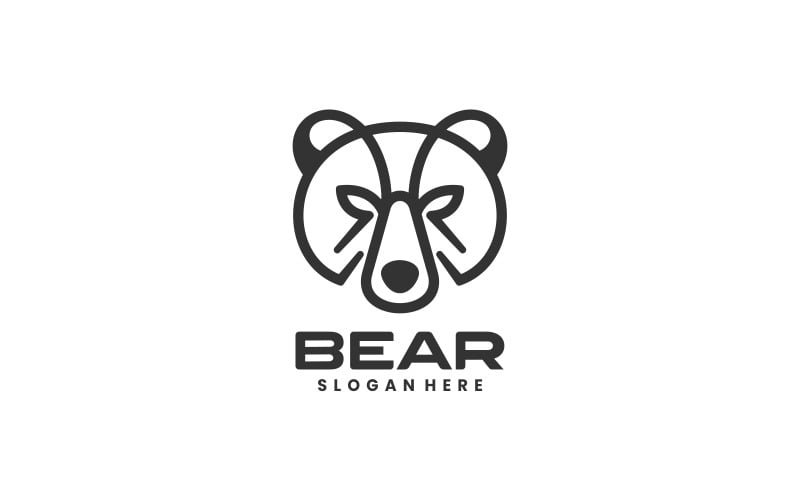 Bear Line Art Logo Design Logo Template