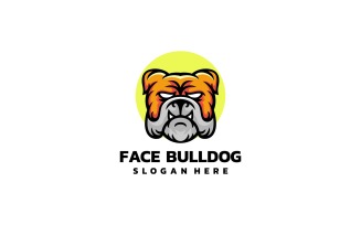 Face Bulldog Simple Mascot Logo