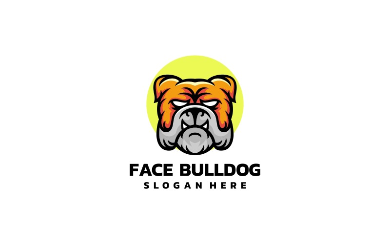 Face Bulldog Simple Mascot Logo Logo Template