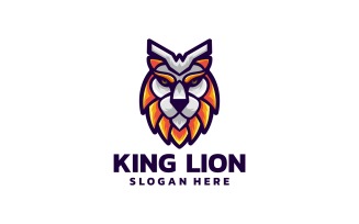 King Lion Simple Mascot Logo