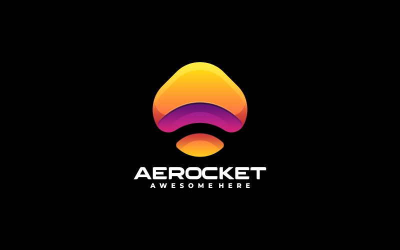 Rocket Color Gradient Logo Logo Template