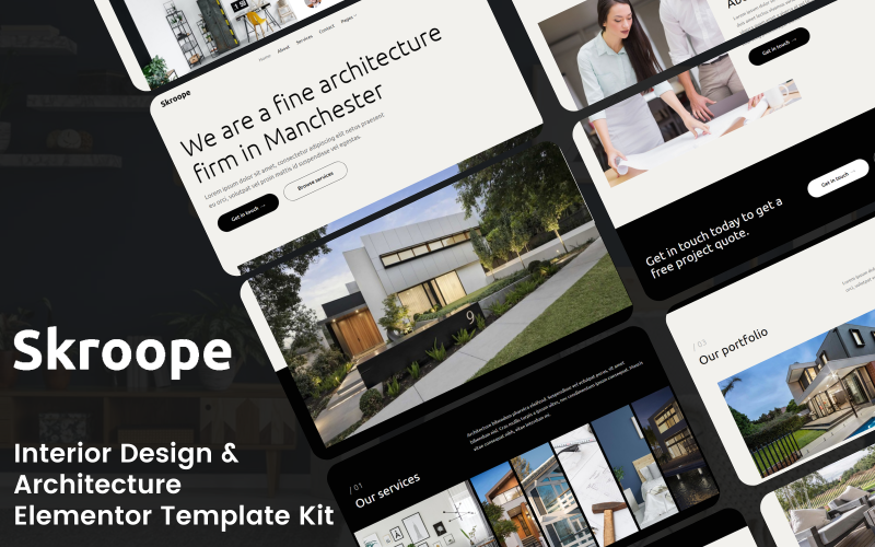 Skrooope – Interior Design & Architecture Elementor Template Kits Elementor Kit