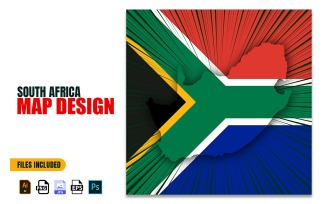 South Africa Freedom Day Map Design Illustration
