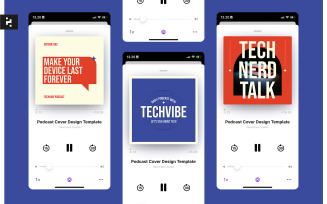 Technology Minimalist Podcast Cover Template