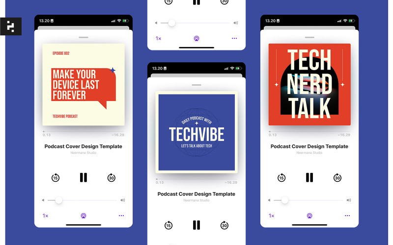 Technology Minimalist Podcast Cover Template Social Media