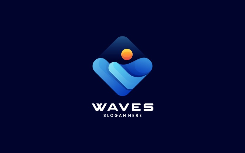 Waves Color Gradient Logo Logo Template