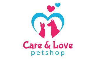 Care and Love Pet Shop Logo Template