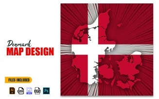 Denmark National Day Map Design illustration