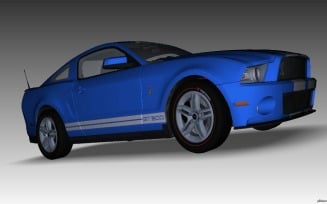 2010 Ford Shelby GT500 Car 3d Model