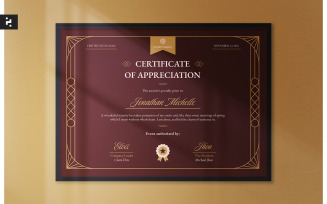 Maroon Yellow Business Certificate Template