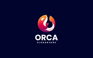Circle Orca Gradient Colorful Logo