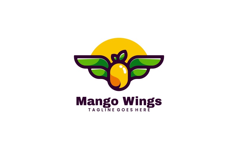 Mango Wings Simple Mascot Logo Logo Template