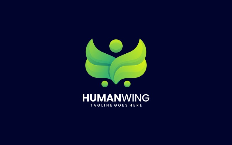 Human Wing Gradient Logo Style Logo Template