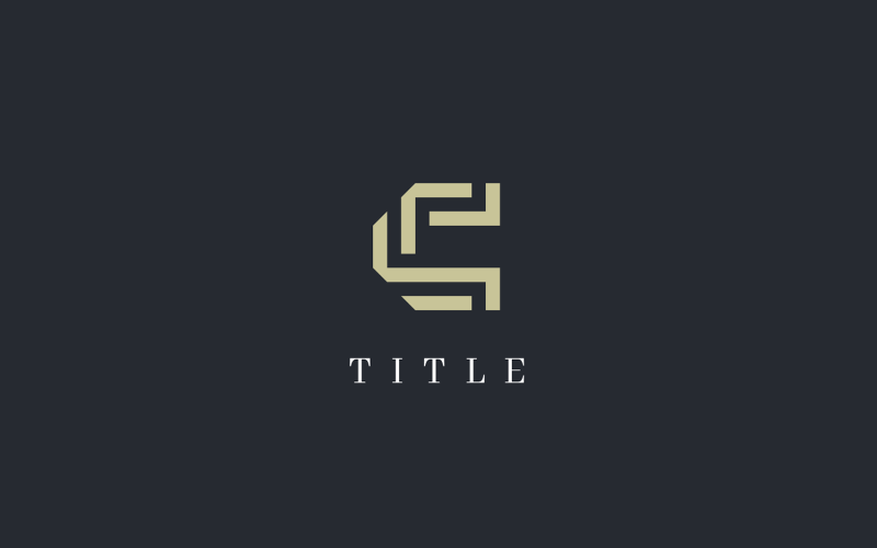Luxury Elite C Golden Flat Monogram Logo Logo Template