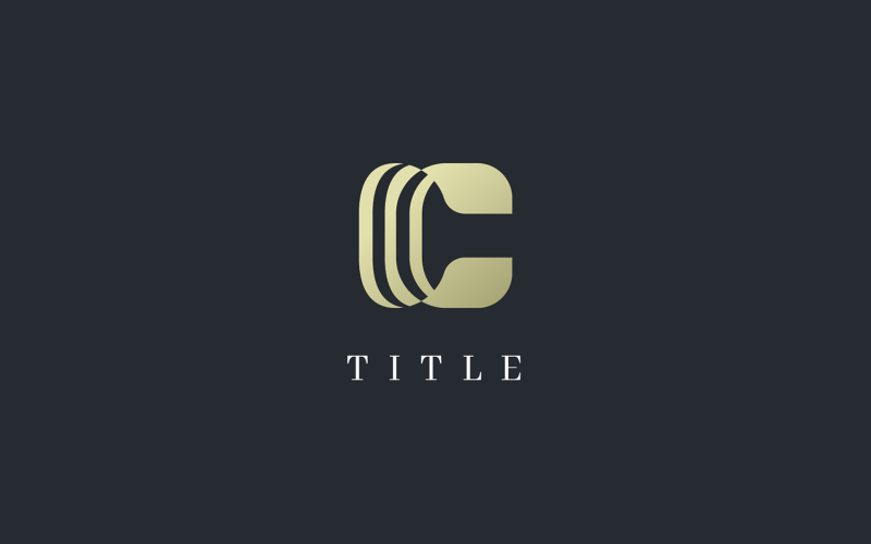 Luxury Elite C Golden Monogram Logo Logo Template